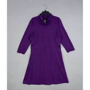Mountain Hardwear Dress Womens XL Purple Cowl Neck Stretch Knit Comfy Cozy